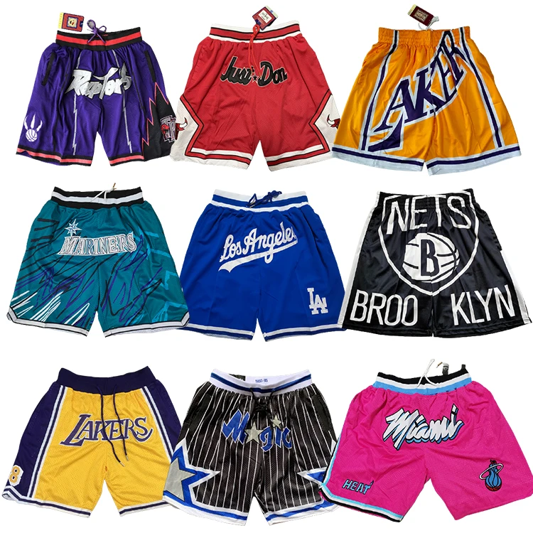 Latest Men Just Don Top Quality Outdoor Sports Casual Polyester Embroidery Drop Shipping Wear Zipper Pockets Shorts