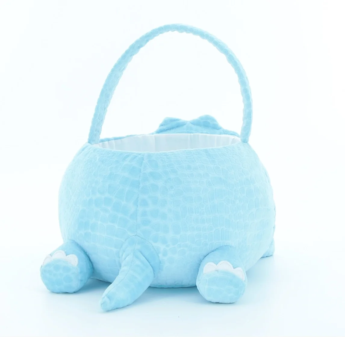 The Industry Wholesale Price Sky Blue Storage Basket For Kids Cute Gift Velvet Embossed Baskets