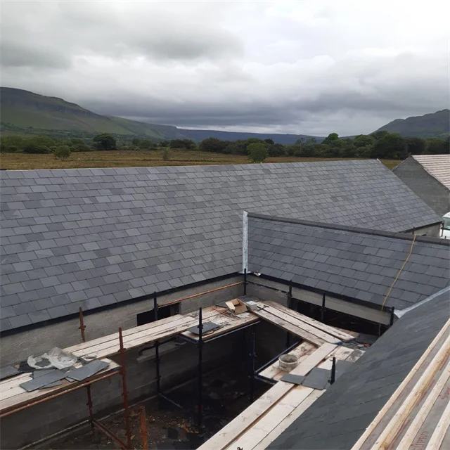 Unfading Color Good Quality Natural Black Color Slate Roofing Tile