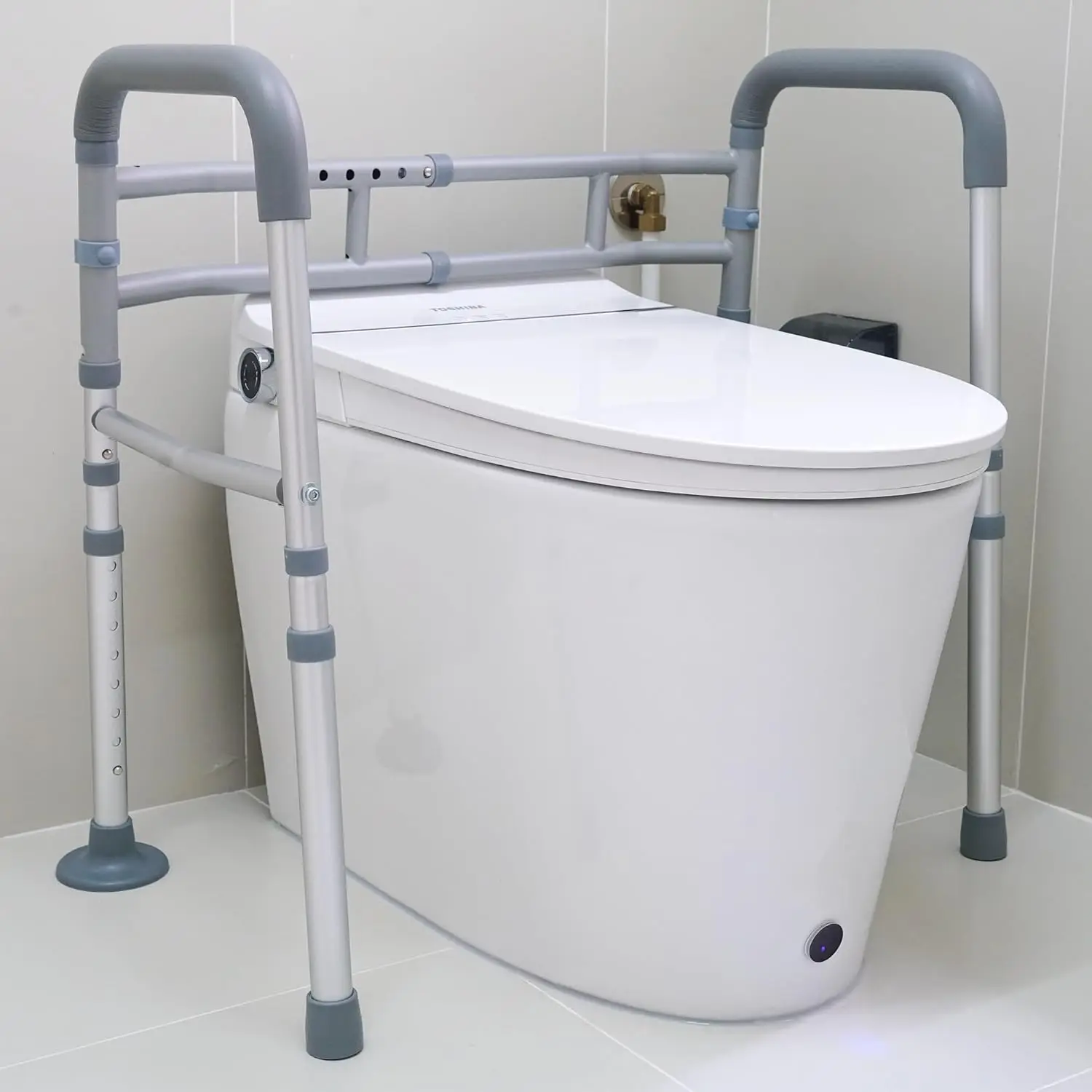 Toilet Safety Rails Adjustable Toilet Safety Frame for Elderly Seniors Handicap & Disabled Foldable Toilet Rails