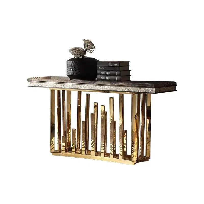 
2021 foshan Luxury square Marble Stone Top hallway console table Hot sale Wholesale 