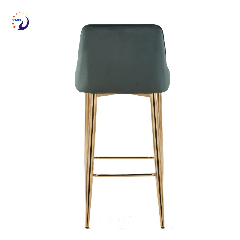 Оптовая продажа, Высококачественный золотой барный стул без подлокотников, высокий барный стул с тканевой подушкой
