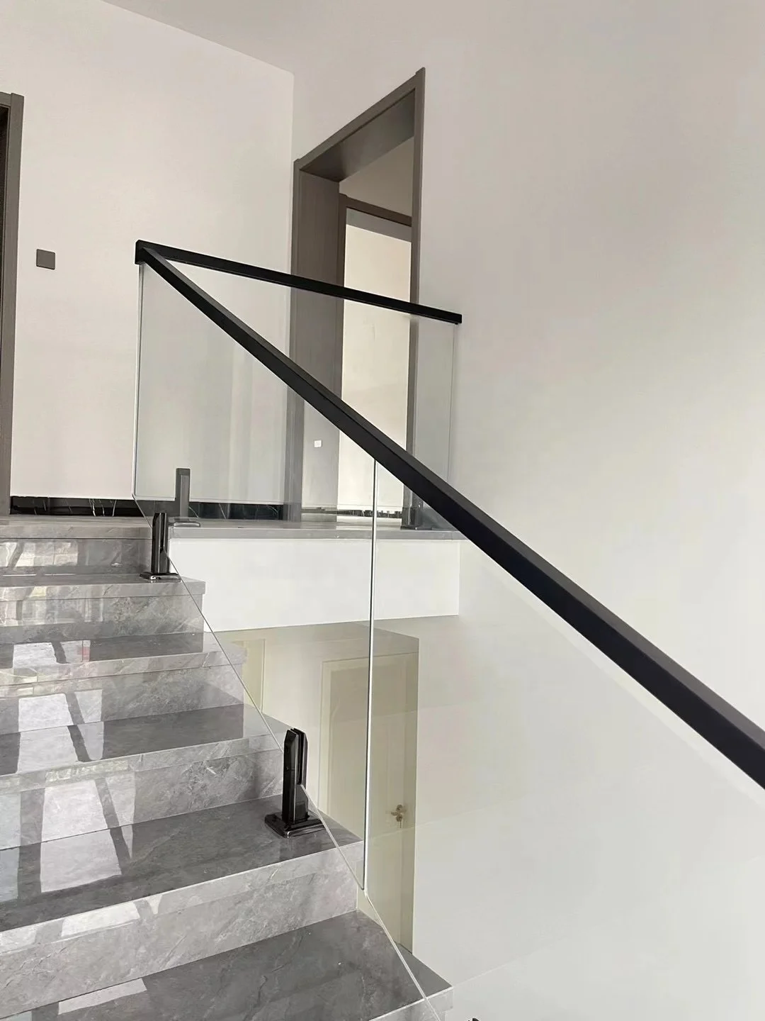 GC stair handrail railing indoor balustrade metal stairs glass rail