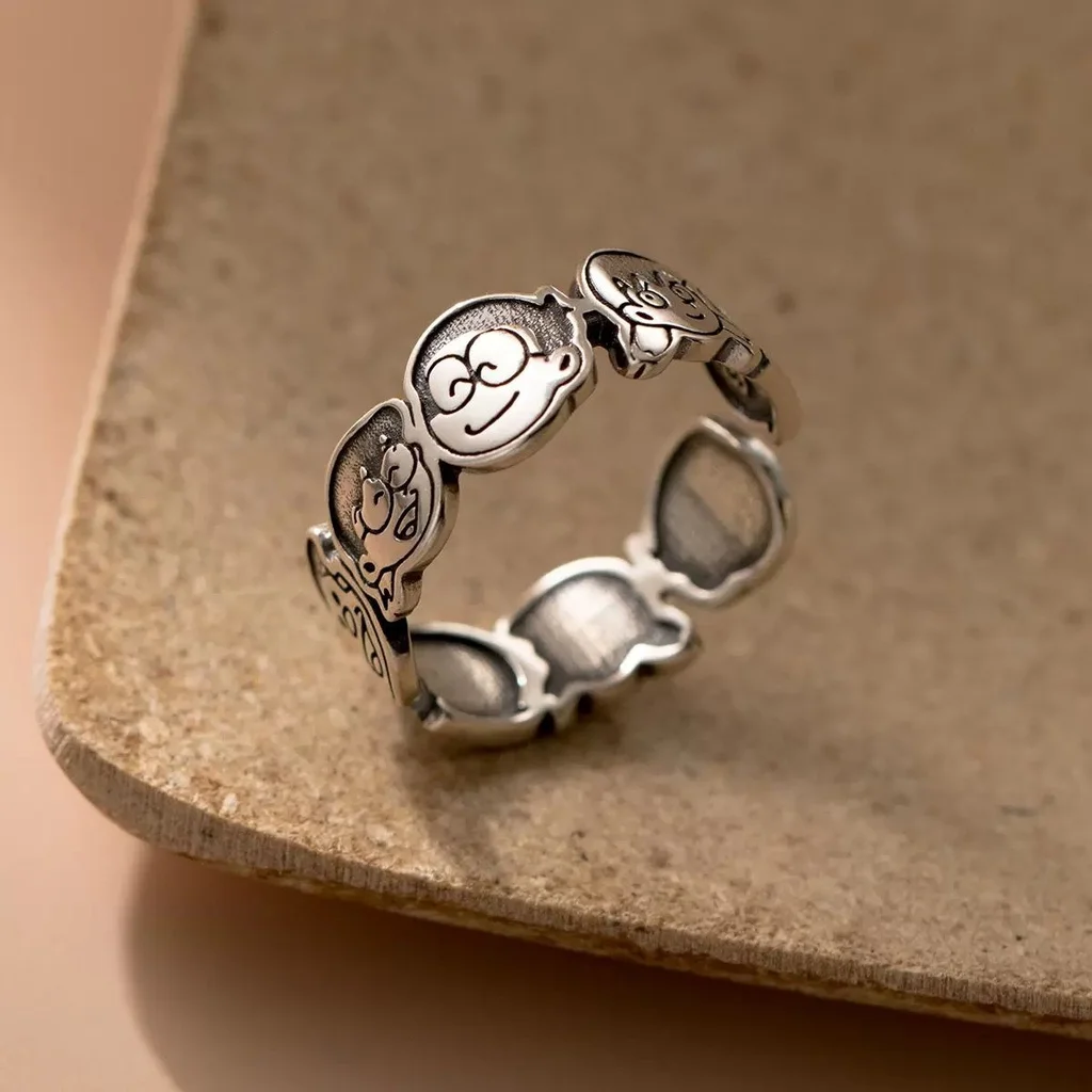 New Trendy Cute Doraemon Opening Ring for Women Men Personality Japanese Anime Character Adjustable Rings Unisex Jewelry