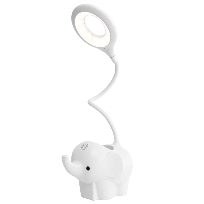 Cute Elephant Foldable Dimmable Touch Usb Office Eye-Protect Study Home Bed Side Reading Led Desk Lamp