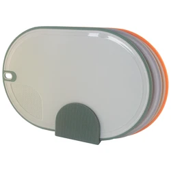 Reversible Cutting Board Set of 3 with Stand, Juice Grooves, and Non-Slip Feet