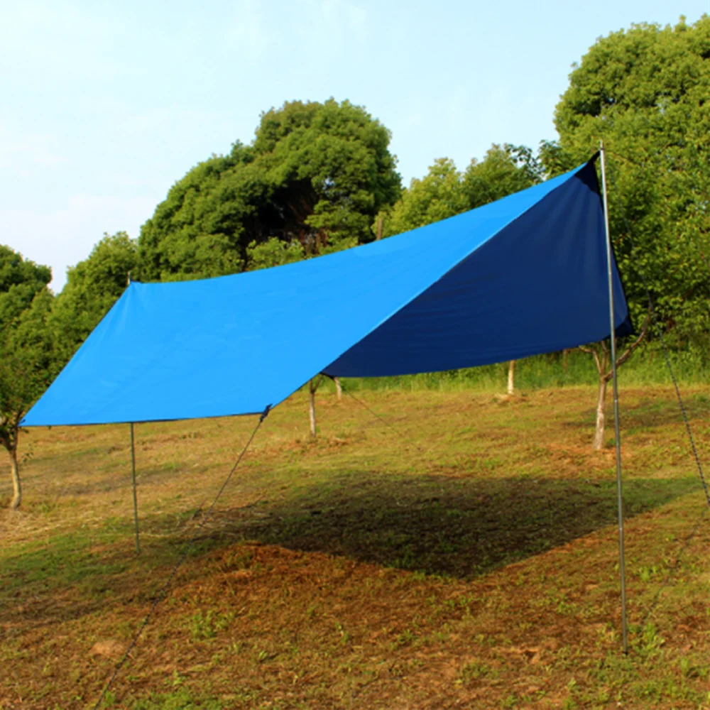 Beach Tent Tarp 14x18 ft 5-8 Person Lightweight Shelter Sun Shade Awning Roof Canopy with Tarp Poles