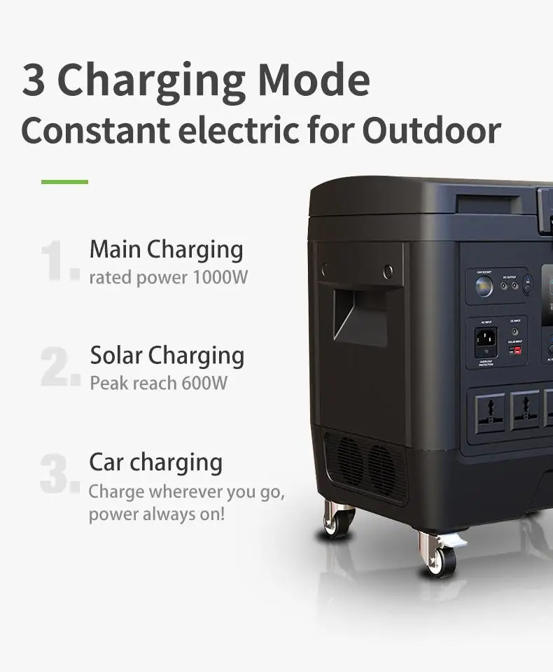 Fast charging Portable solar generator 2000W for outdoor and emergency