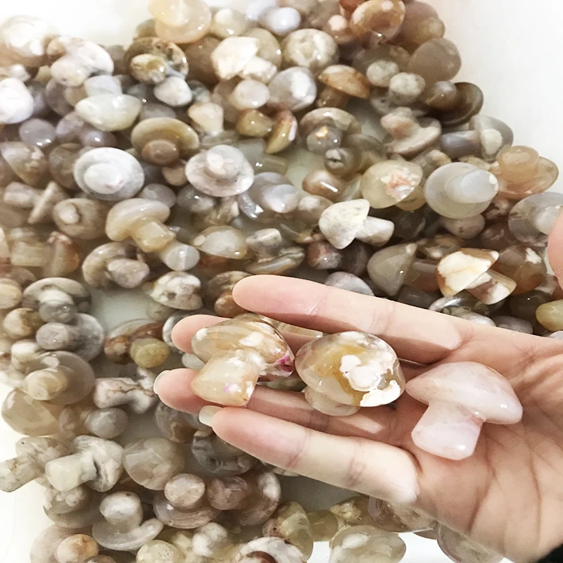 Wholesale Natural Quartz Cherry Blossom Small Agate Crystal Mushrooms