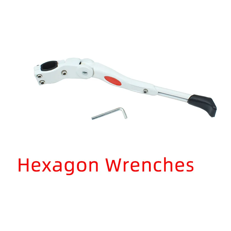Bike Accessories Kickstand Bicycle Support Adjustable Length Fits Most - Black And White Hexagon Wrenches Esay To Mount Custom