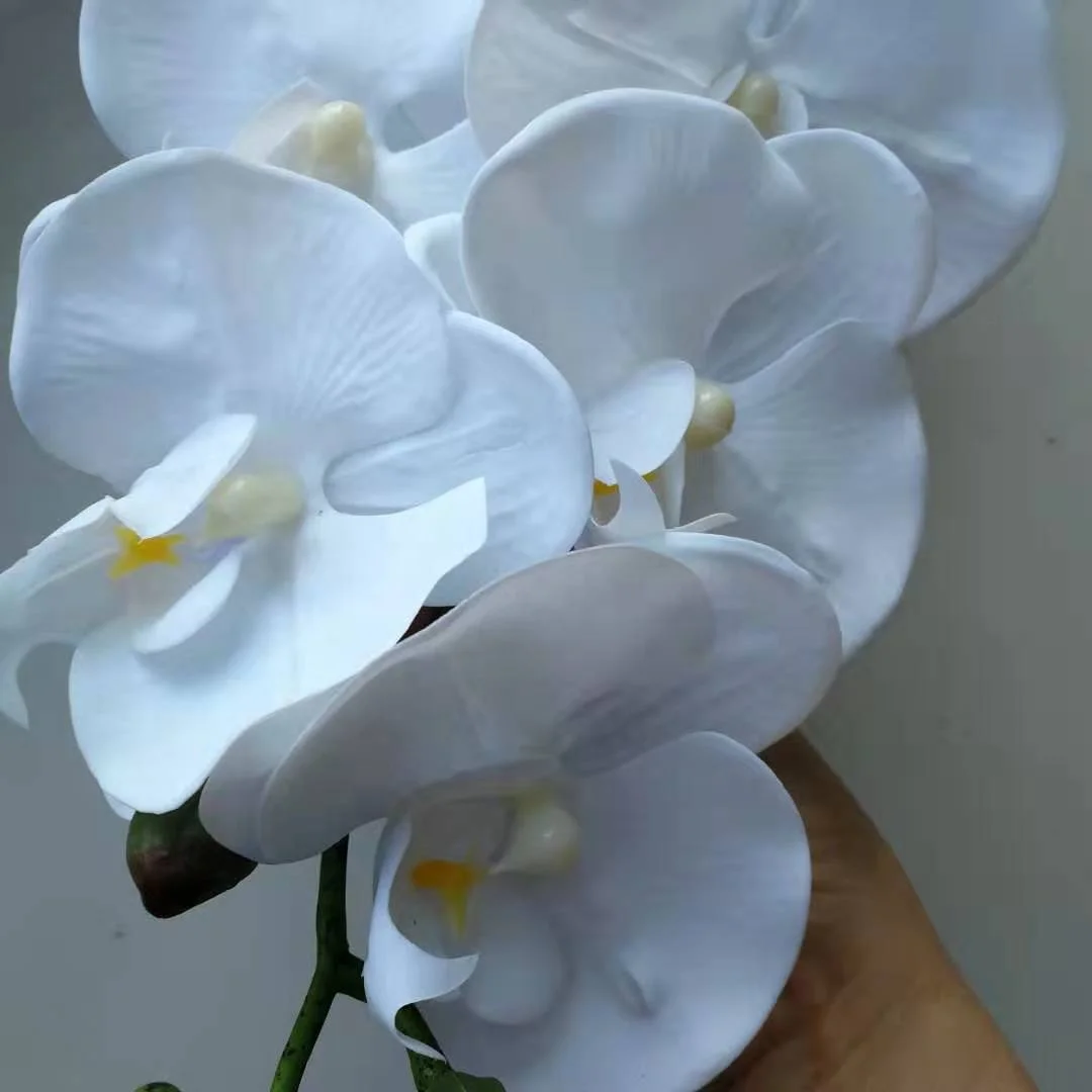 Q-1548 Factory Wholesale  Silk Artificial 9-Head Phalaenopsis Orchid Flower For Wedding Home Decoration