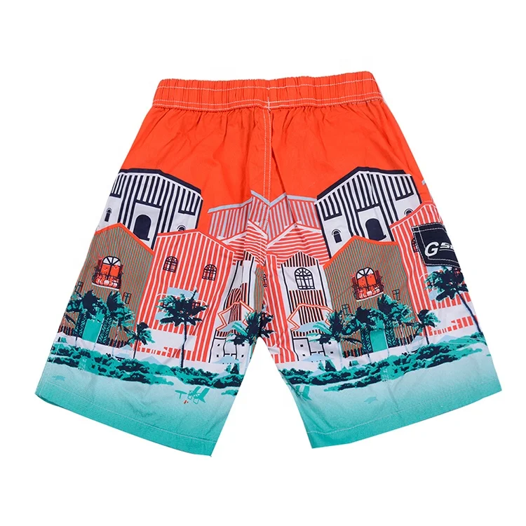 High fashion custom made colorful printed hawaiian design quick dry surf swimming shorts men