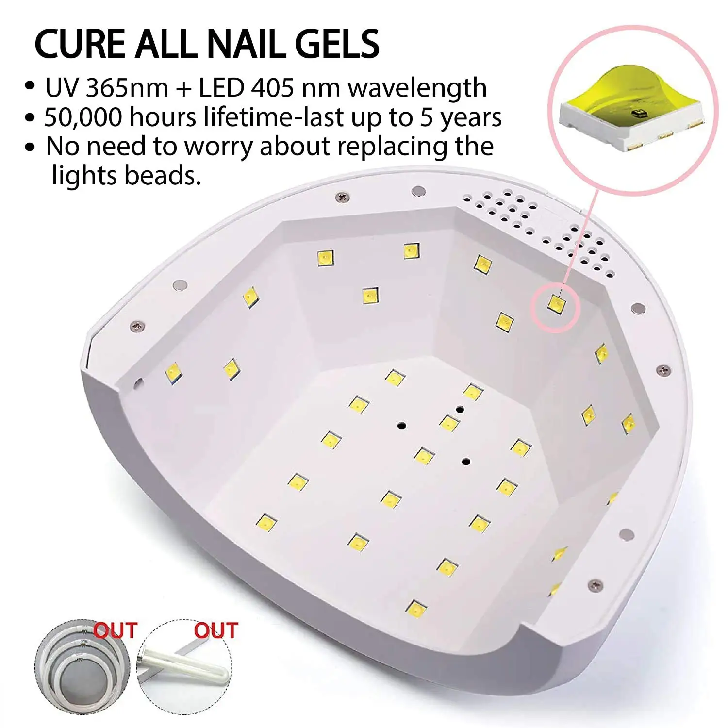 Hot UV LED Nail Lamp SUN Gel Nail Light for Nail Polish 48W UV Dryer with 3 Timers SUNone