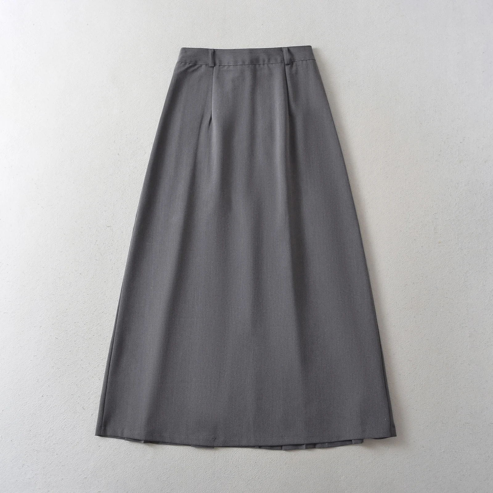 3 colorway zipper fly solid color hot sale casual fashion long pleated skirt for women
