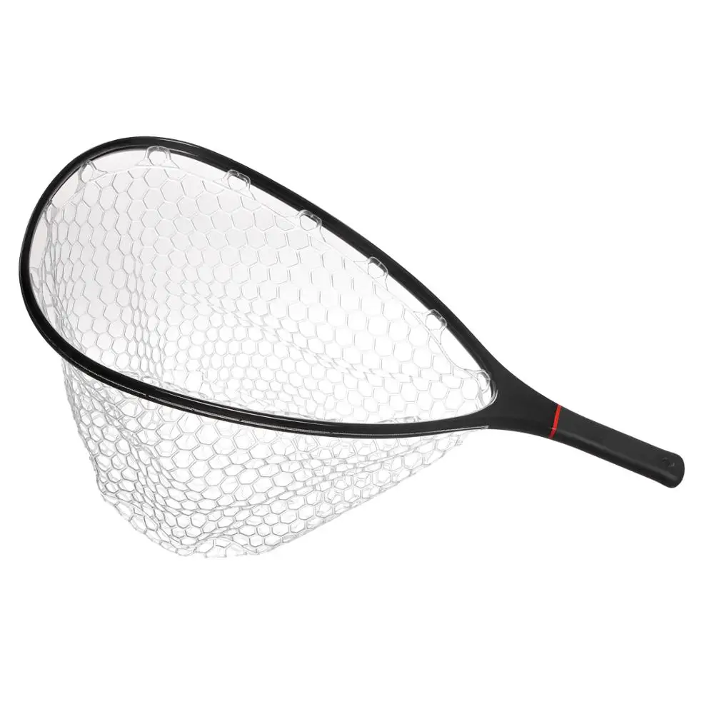 SF Fly Fishing Stealth Carbon Fiber Landing Net Soft Silicone Rubber Mesh Trout Catch and Release Net