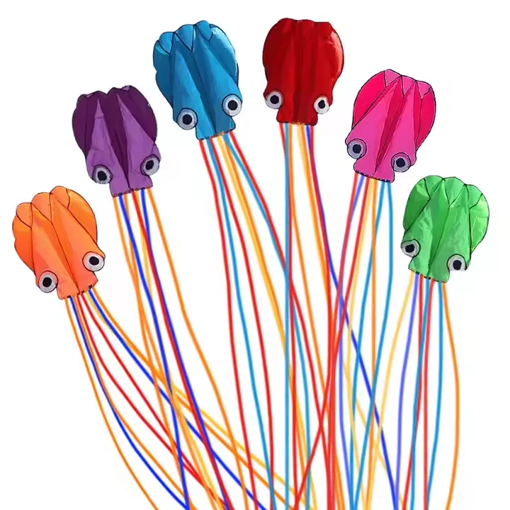Large Octopus Kite 3D Kite with Long Tail for Outdoor Colorful Beach Flying Kites for Kids Easy to Fly