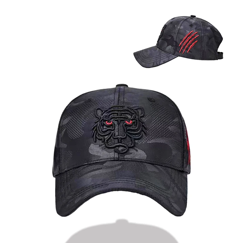 Cool Hip Hop Style Animal Dad Hats Embroidered Tiger Baseball Cap Dad Hat For Men Women