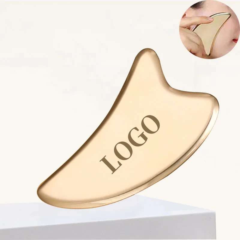 gua sha facial tool natural jade stone  Board Custom Logo Authentic Jade Facial Massager Heart Shaped Gua Sha copperplate