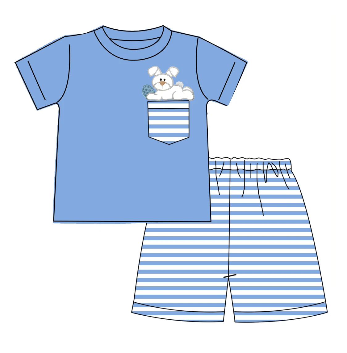 OEM custom Easter kids clothing manufacturer wholesale spring fall boy clothes boutique newborn boy outfit
