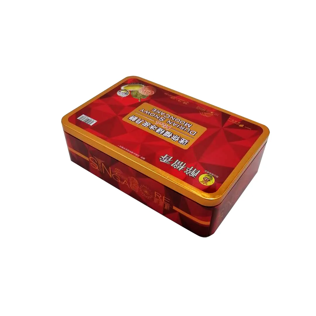 Rectangular Food Grade Customized printed Moon Cake Tin Box Packaging Box For Moon Cake