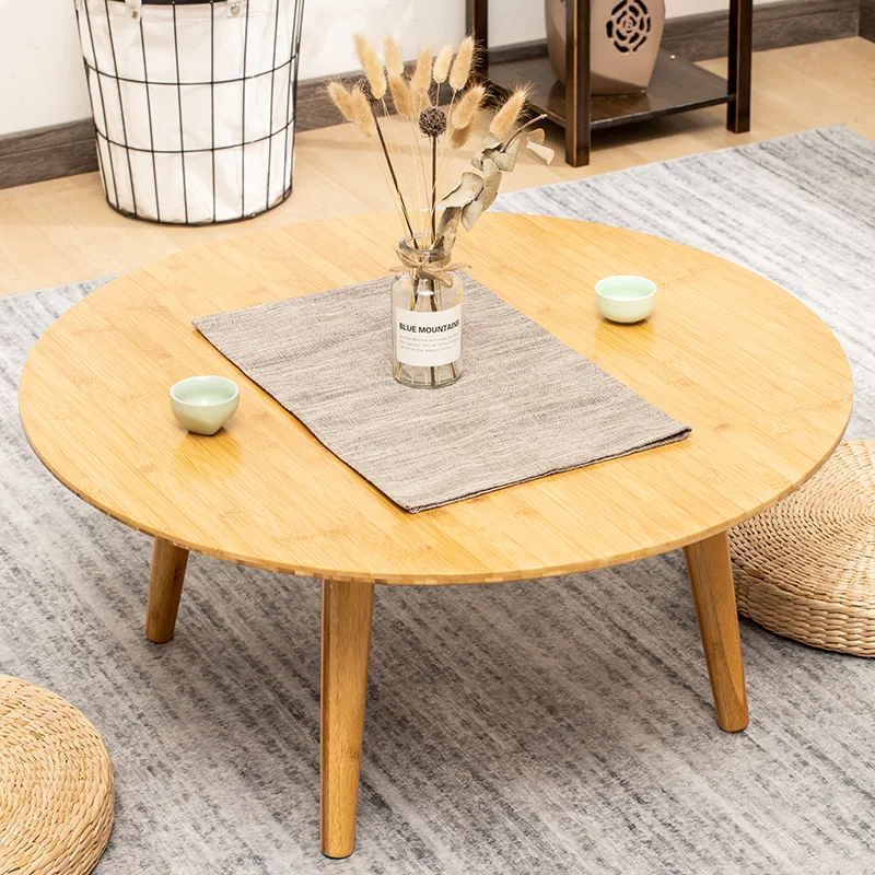 
Dinning table Dia 80cm round bamboo wood Janpanese tatami 