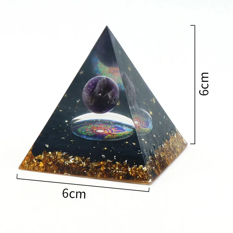 Seven Chakra Orgone Pyramid Energy Amethyst Black Tourmaline Orgone Pyramid Reiki Healing Lapis Lazuli Crystal Stone Gift