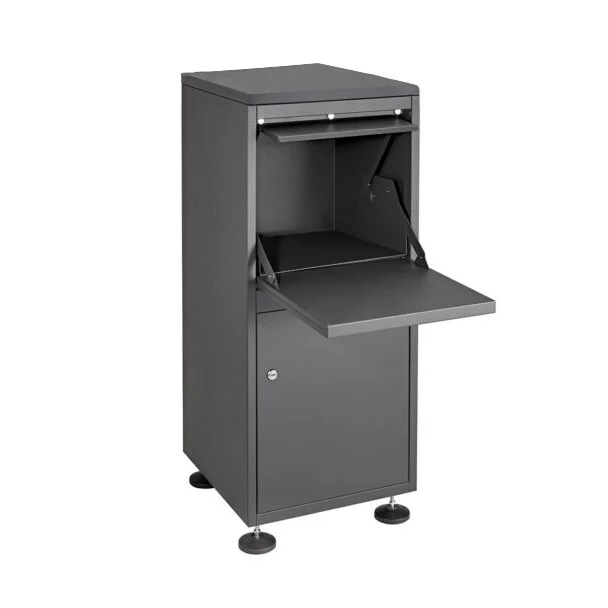 Floor standing Black Secured Parcel Steel DropBox with 4 levering legs Mailbox Storage Drop Box