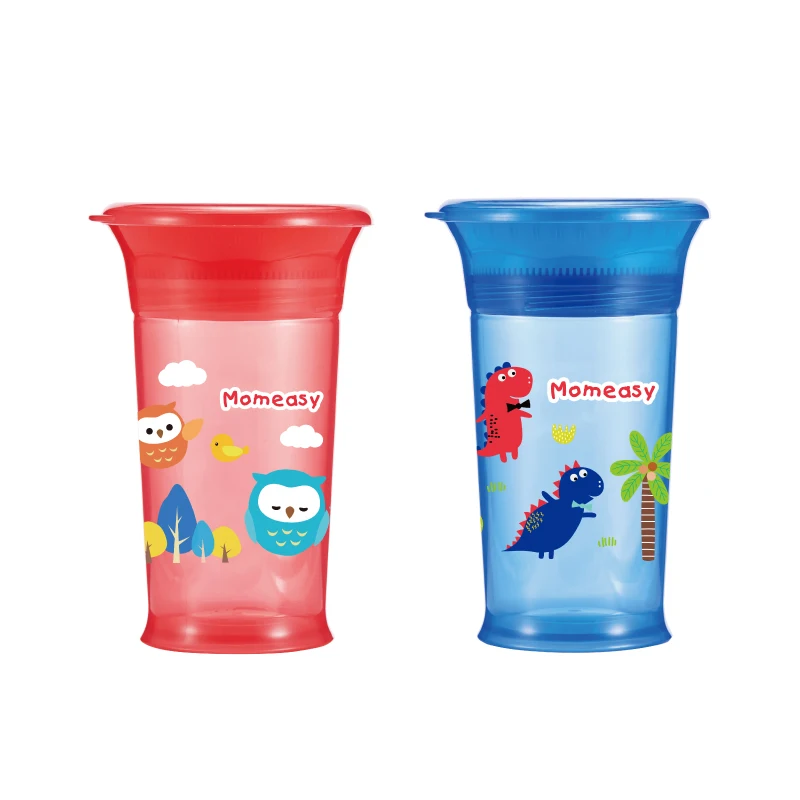 Momeasy MOQ One Carton Factory Directly Supply BPA Free Baby Cup 360 Drinking Cup Baby  9oz Training Cup