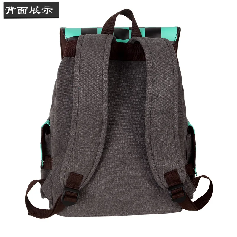 High Quality Anime Cartoon Game Attack Demon Slayer Nami Luffy Canvas Backpacks Bag School