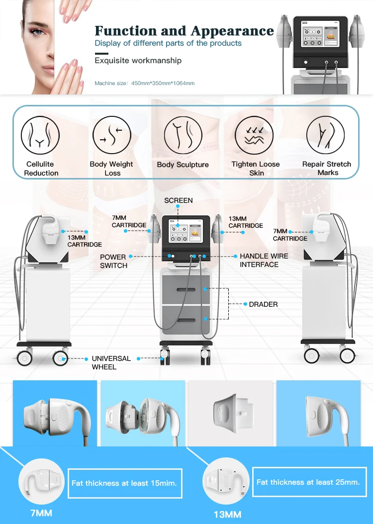 Оборудование для салонов красоты hifu body slim похудения/высокоинтенсивный сфокусированный ультразвук продажи