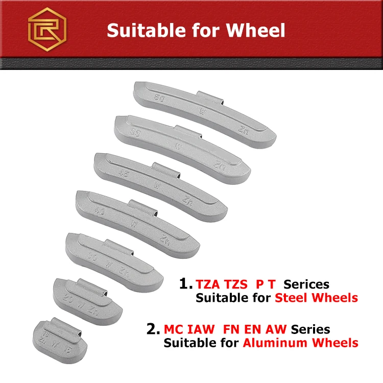 
Reecheng Factory Wholesale W Series 45g Zinc Tire Wheel Weight Clip on 