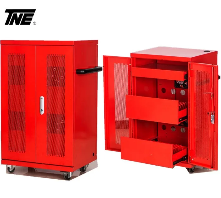 Professional 19inch 40 port charging trolley Iaptop charging cabinet SPCC charging cart