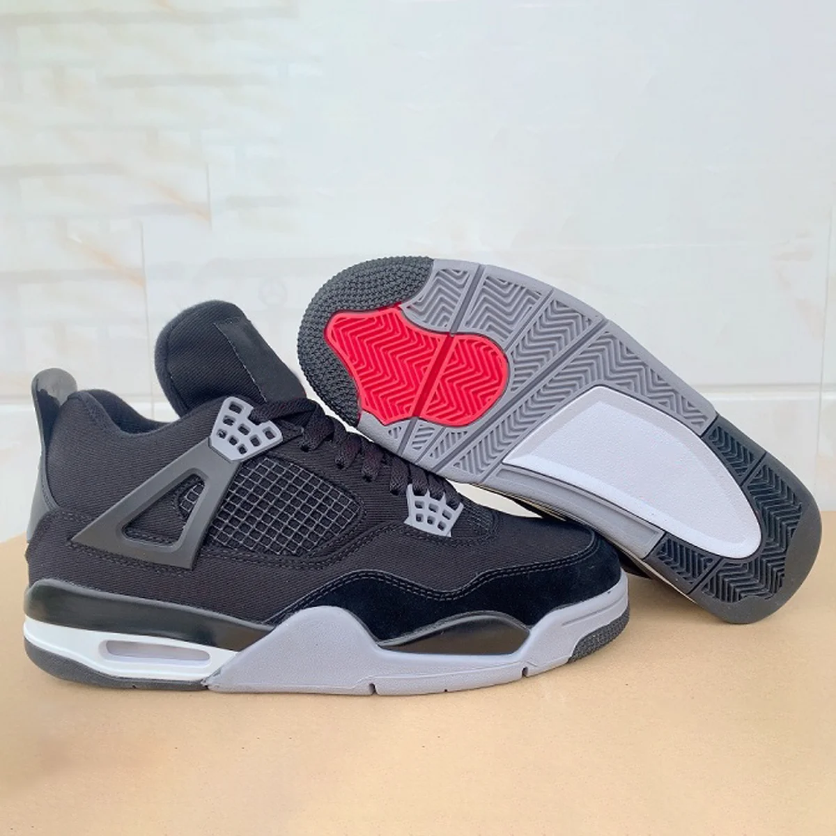 In Stock X 2023 Newest High OG Quality AJ 4 Retro Black Canvas Red Cement 3 White Cement Reimagined Fire Red mens AJ 4 3 shoes