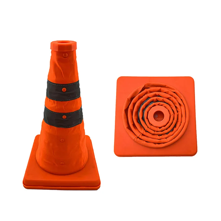 
Compression resistant rubber warning traffic cone safety reflective parking cone 