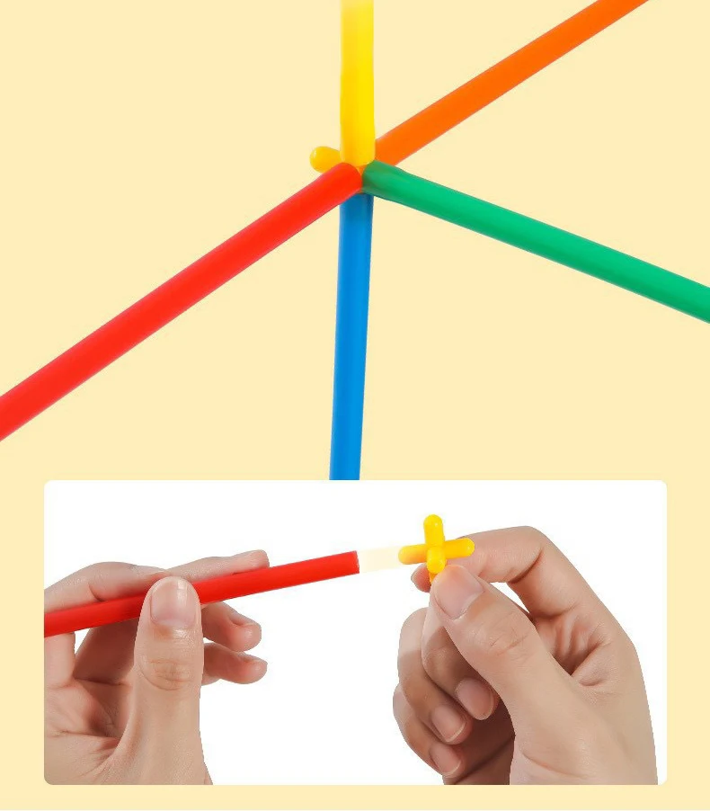 Kids DIY building assembly plastic building blocks construction straw building block toy