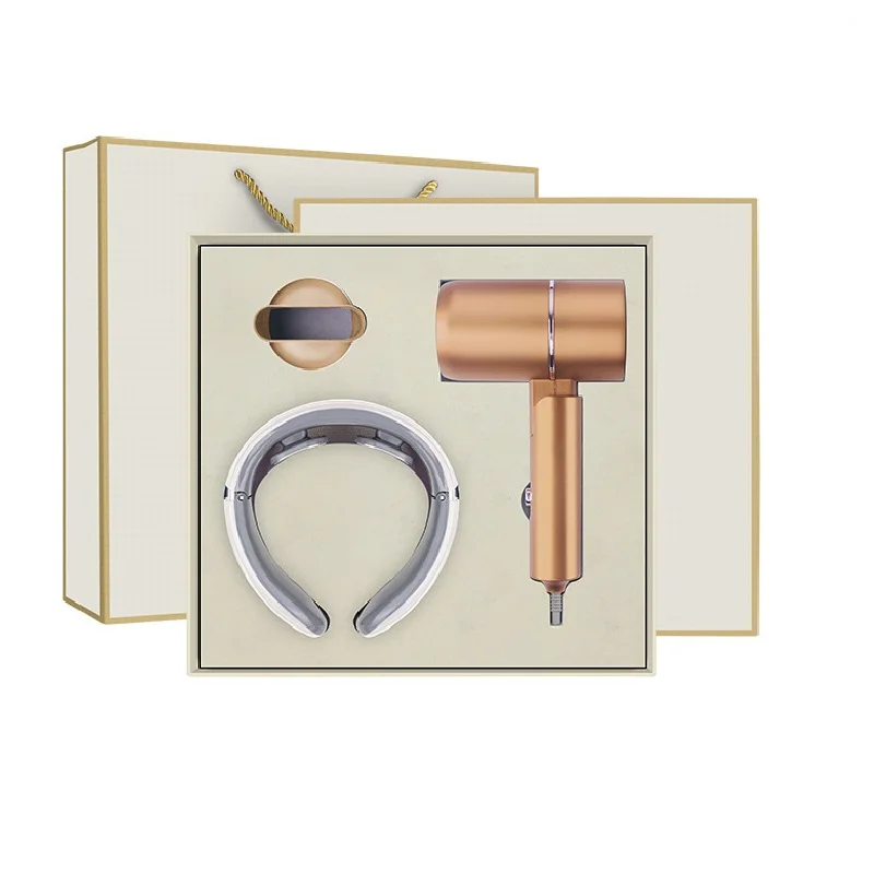 2022 Novelty Birthday Christmas Gift Hair Dryer Neck Protector Promotional Business Gift Set for Teacher VIP Customers