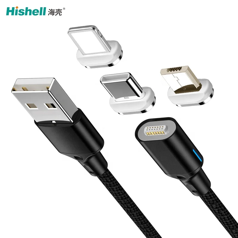 Wholesale On stock 3 in 1 magnetic charging cable micro usb lighting phone