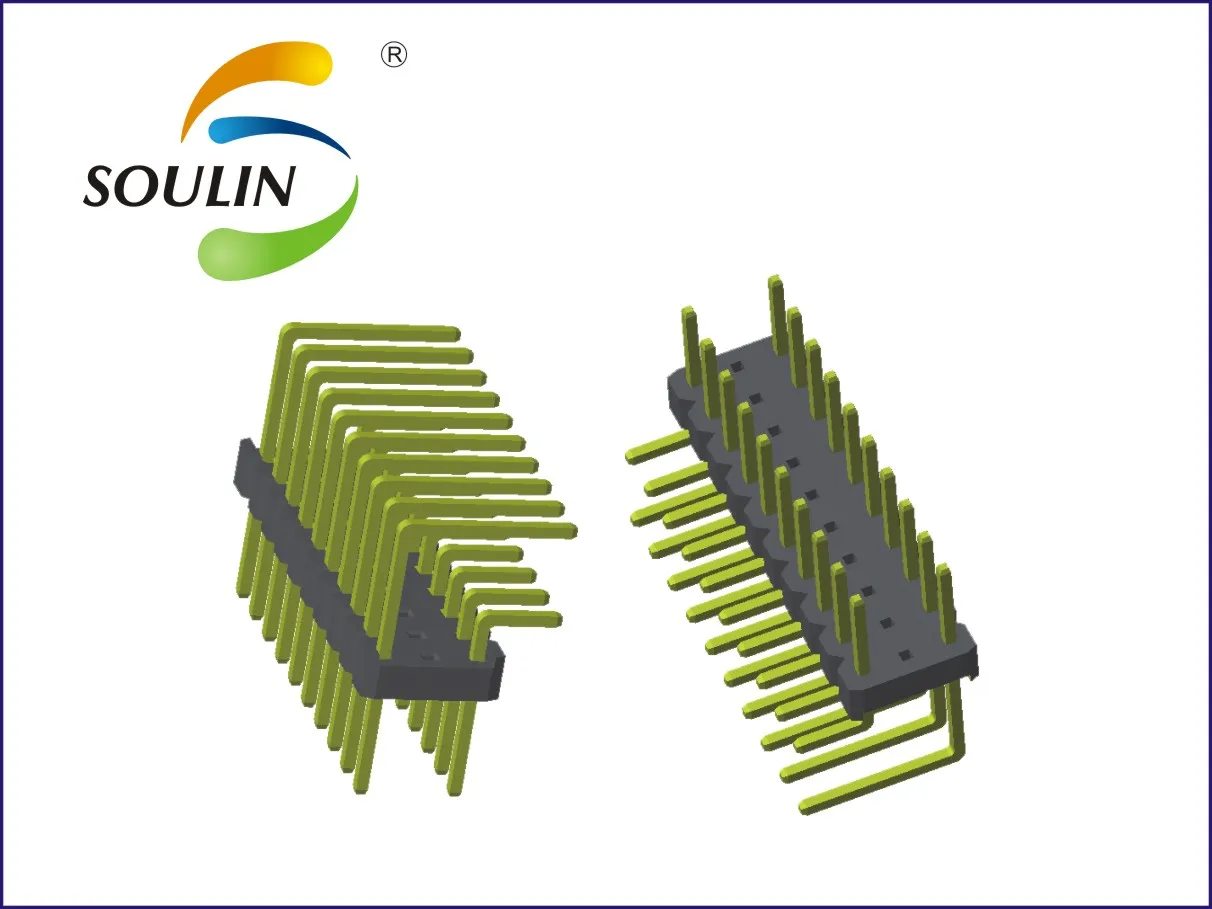 H = 1,0/1,5 двойной ряд 180 градусов smt штыревой разъем 1 мм шаг