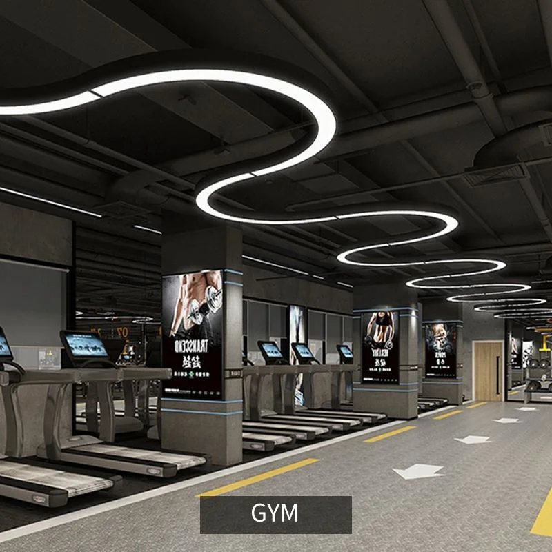 LED Suspended Light Aluminum Profile Modern Commercial Pendant Hanging Lighting Ceiling Lamps LED Linear Fixtures Chandelier