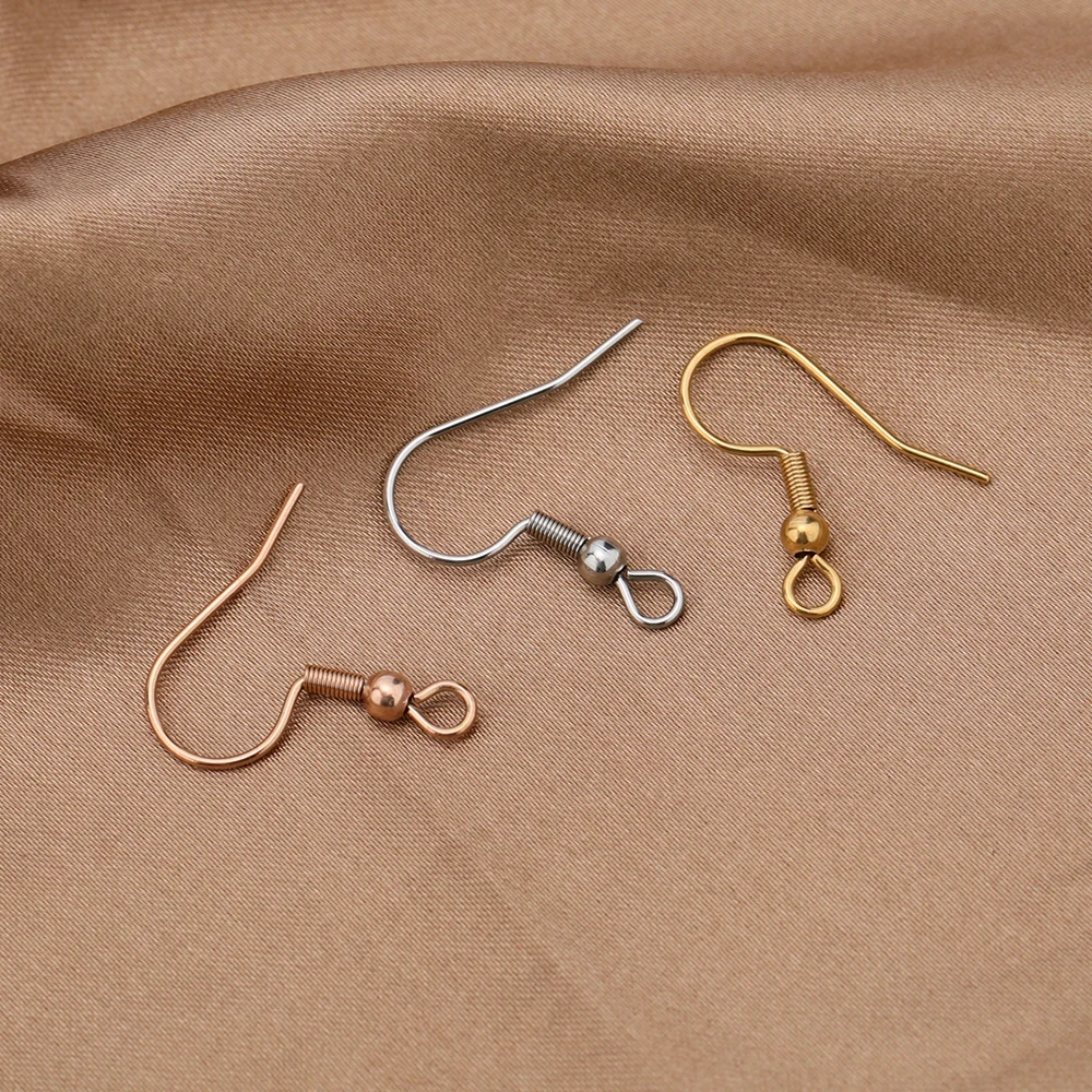 Stainless Steel Ear Wires Rose Gold Color Earrings Hook Jewelry Earring Clasps Hooks Fittings Making Accessories