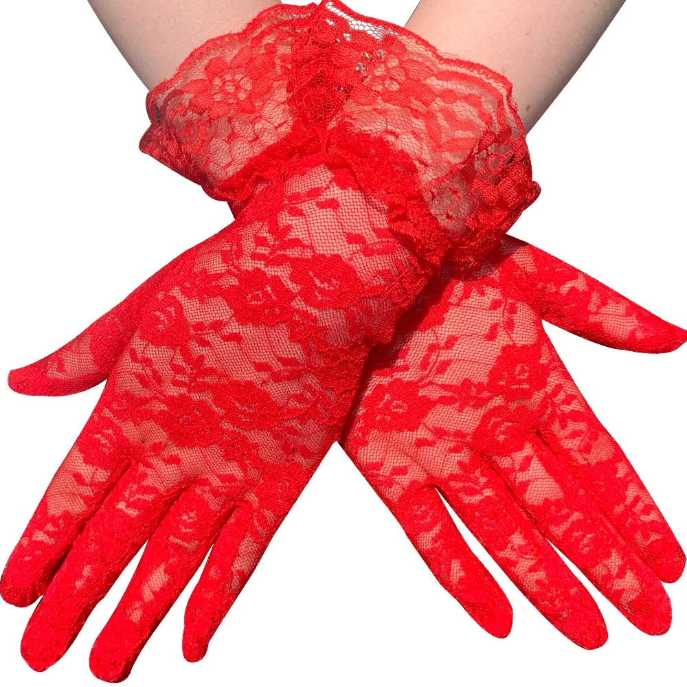 Wrist Length Summer Sexy Lace Wedding Gloves Elegant Bridal Dress Gloves Accessories