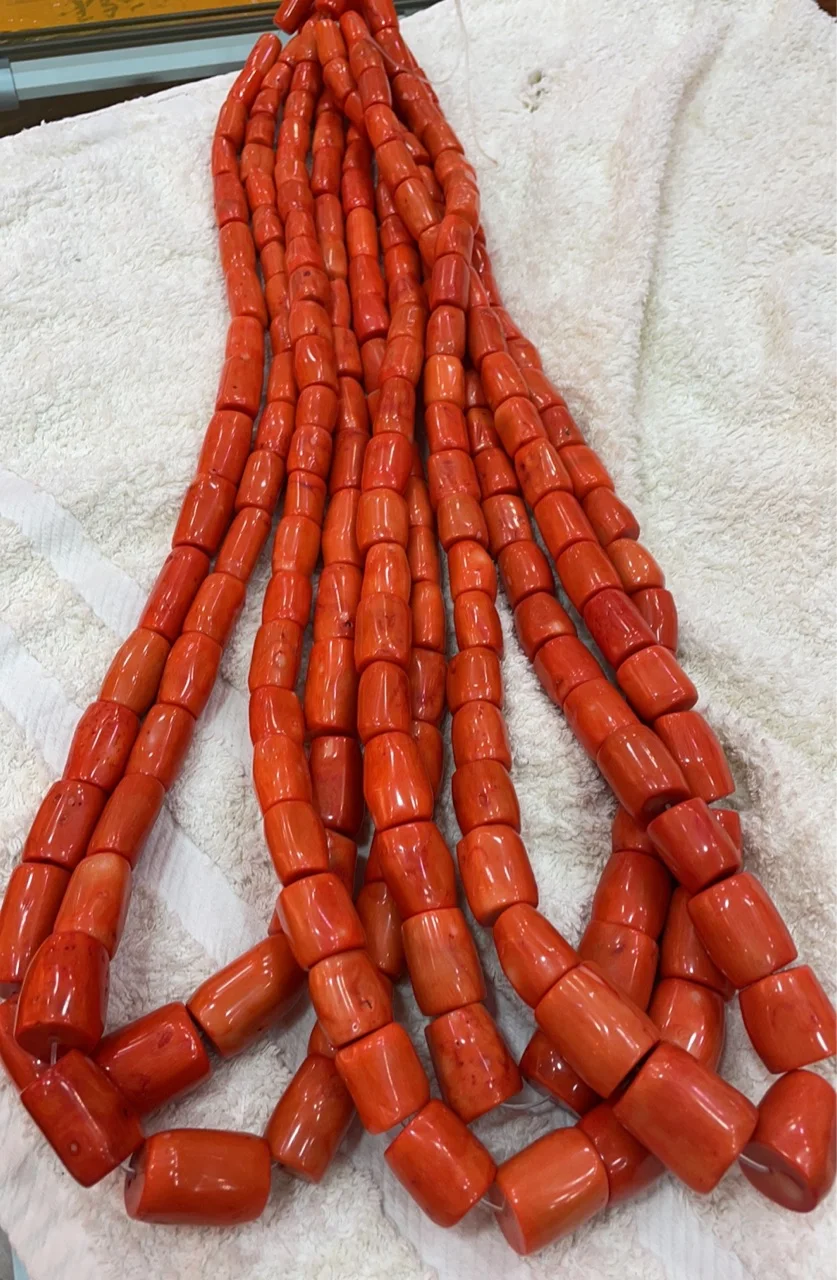 hot sale loose red coral beads wholesale Natural reddish orange 15-25mm 1689119
