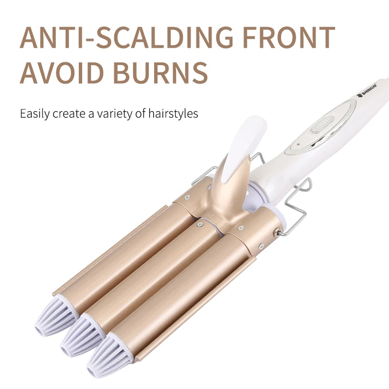 3 Barrel Hair Curler roller price Three Tubes Wavy Curling Iron Professional Ceramic Hair Curler