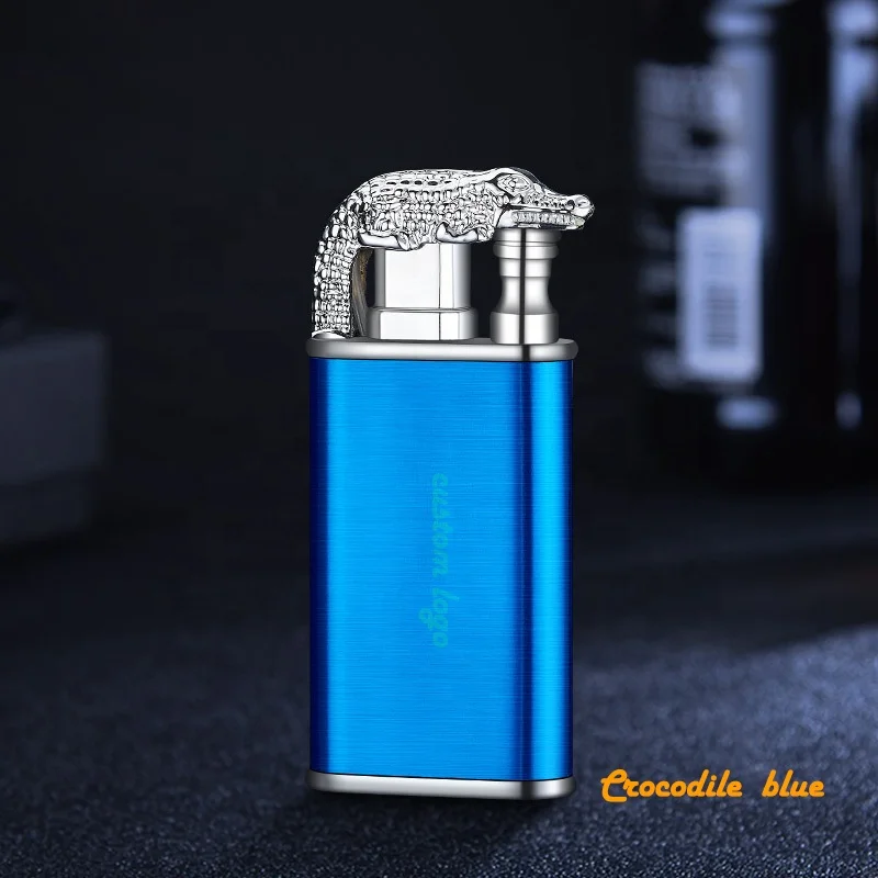 Custom King Elderflame Classic Luxury Torch Jet Cigarette Double FlameDragon Croc Lighter