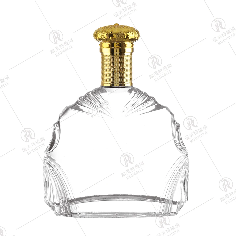 Glass bottle manufacture super flint  bottle high quality spirts rum gin whisky cognac XO brandy glass bottle