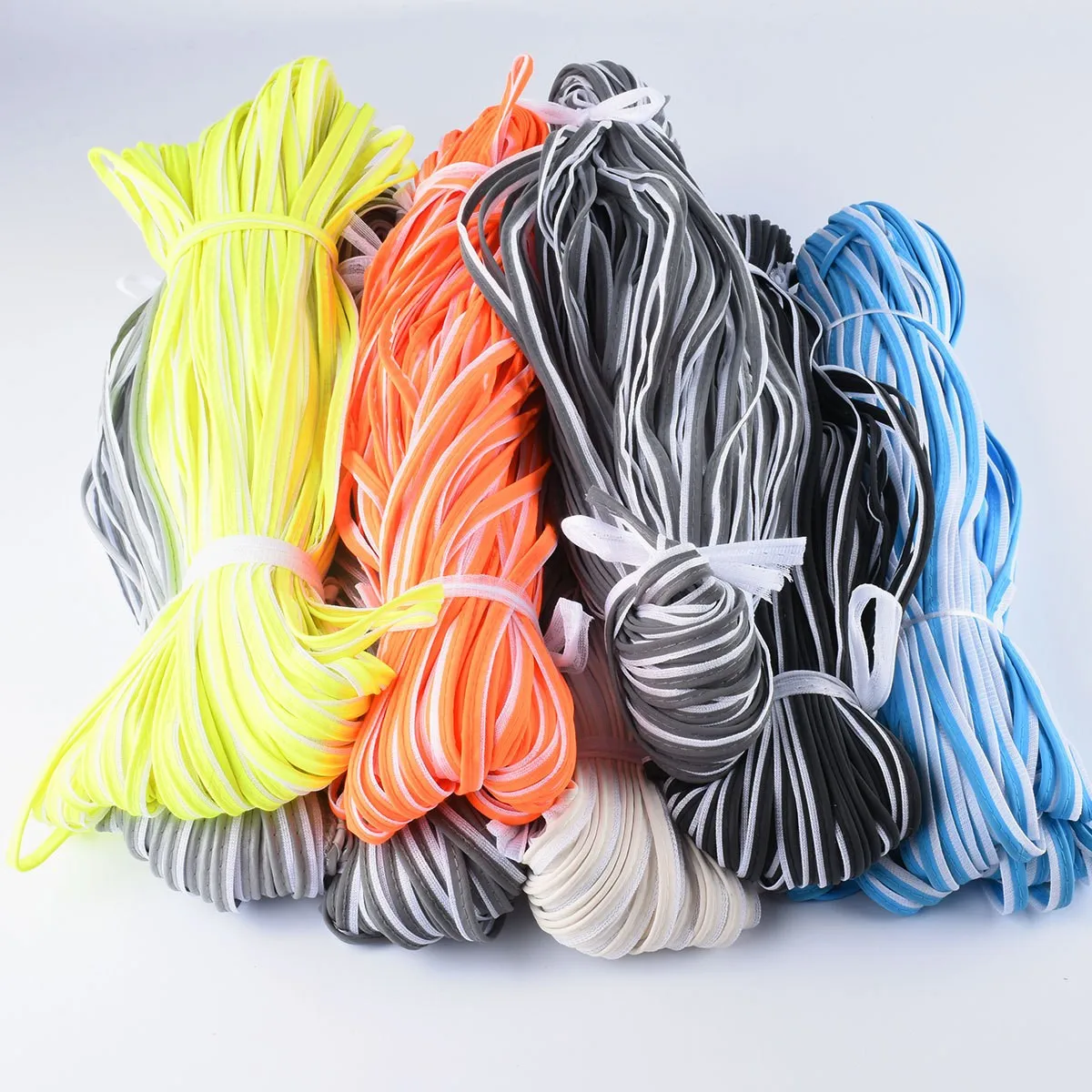 10mm Bright Silver Reflective Sewing Piping Fabric Strip Edging Trim Piping Reflect for Clothes