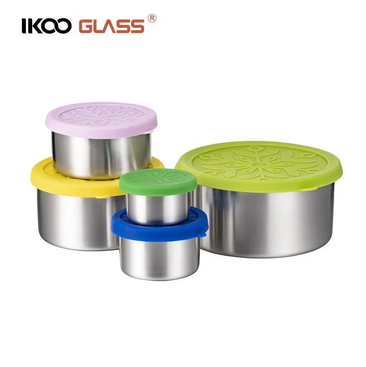 IKOO, легко открывающиеся и чистящие нержавеющие металлические контейнеры из нержавеющей стали для закусок и пищевых продуктов для детей