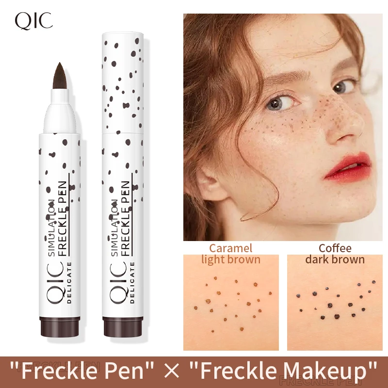 Natural Lifelike Fake Freckles Makeup Pen Magic Freck Brown Freckles Makeup Tool Long-Lasting Waterproof Dot Spot Pen for Makeup