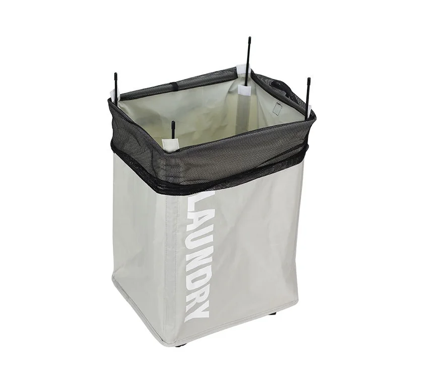 Custom Durable Organizer Collapsible Cart Baskets with Wheels Foldable Corner Storage Bag Dirty Cloth Washing Hamper Laundry Bin