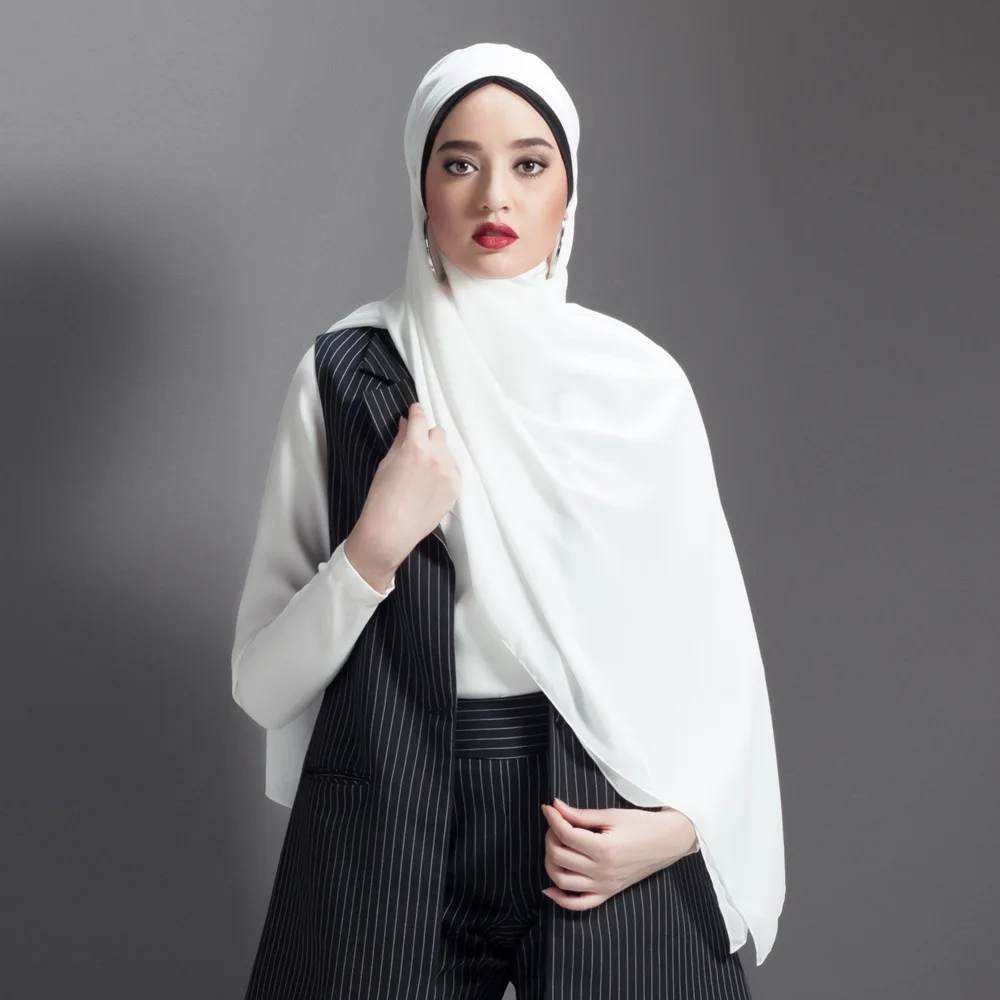 2020 сверхдлинный простой шифоновый шарф хиджаб